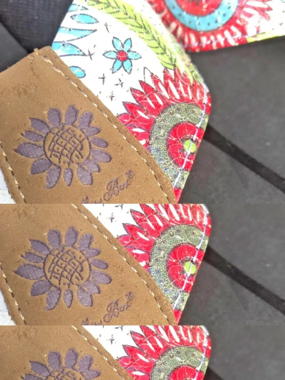 NEW Women's Yellow Box Sequined floral Flip Flops Size  10-11ish - Picture 10 of 14